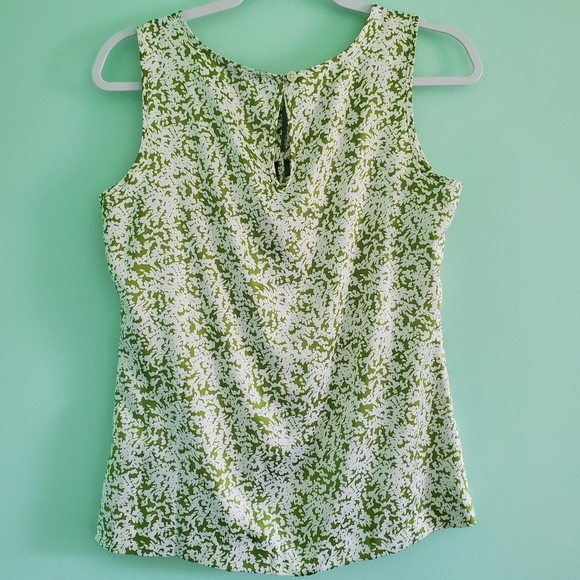 Banana Republic SMALL Blouse Green Flowery - Picture 2 of 10